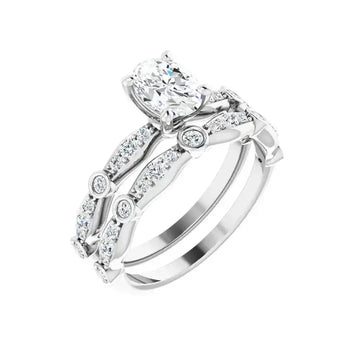 SOLANA 14K White Gold Oval Lab Grown Diamond Engagement Ring - Larson Jewelers