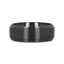 BABYLON Flat Black Titanium Ring with Brushed Raised Center & Polished Edges - 8mm