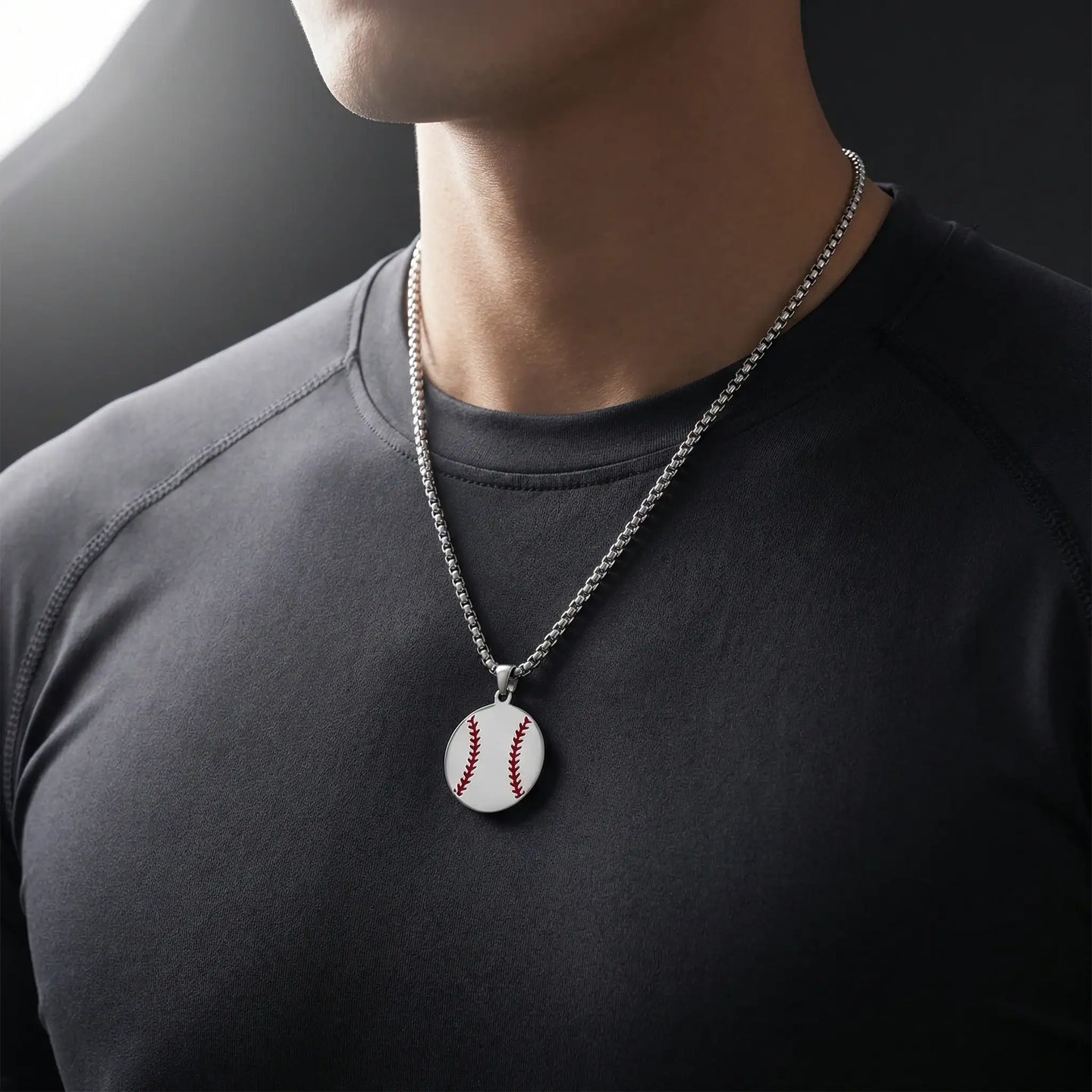 Stainless Steel Baseball Pendant with Matching Chain - Larson Jewelers