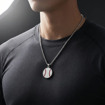 Stainless Steel Baseball Pendant with Matching Chain - Larson Jewelers