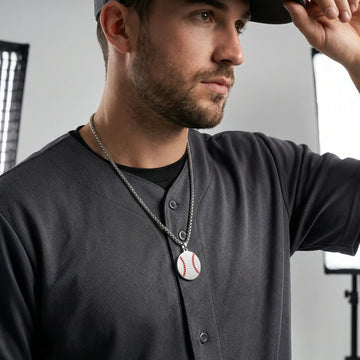 Stainless Steel Baseball Pendant with Matching Chain - Larson Jewelers