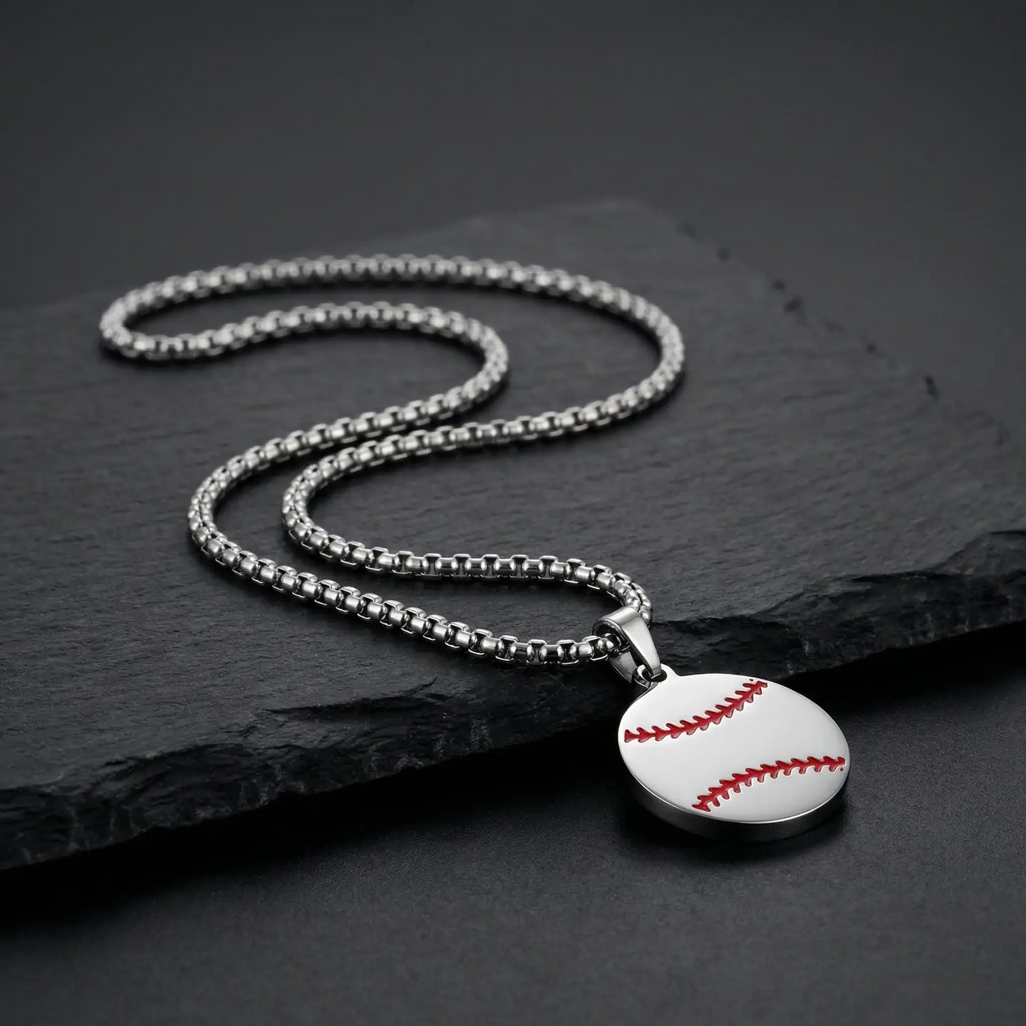 Stainless Steel Baseball Pendant with Matching Chain - Larson Jewelers
