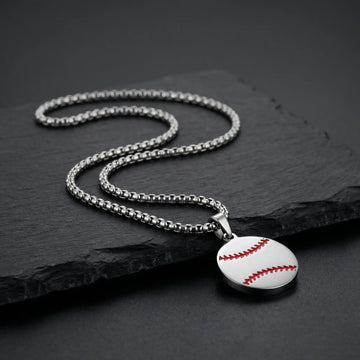 Stainless Steel Baseball Pendant with Matching Chain - Larson Jewelers