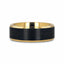 BEAUMONT Gold-Plated Titanium Beveled Ring with Brushed Black Center – 8mm