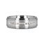 Alianza de boda BOND de titanio para hombre con incrustaciones de plata cepillada y 9 diamantes blancos engastados en canal (8 mm)