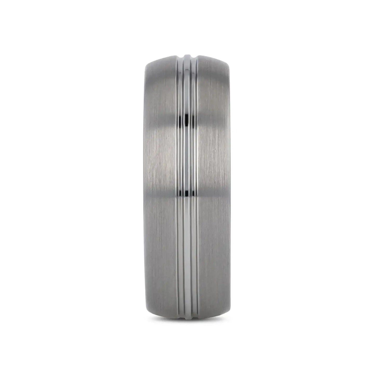 BOSS Tungsten Carbide Ring with Domed Center Groove and Brush Finish - 6mm & 8mm - Larson Jewelers