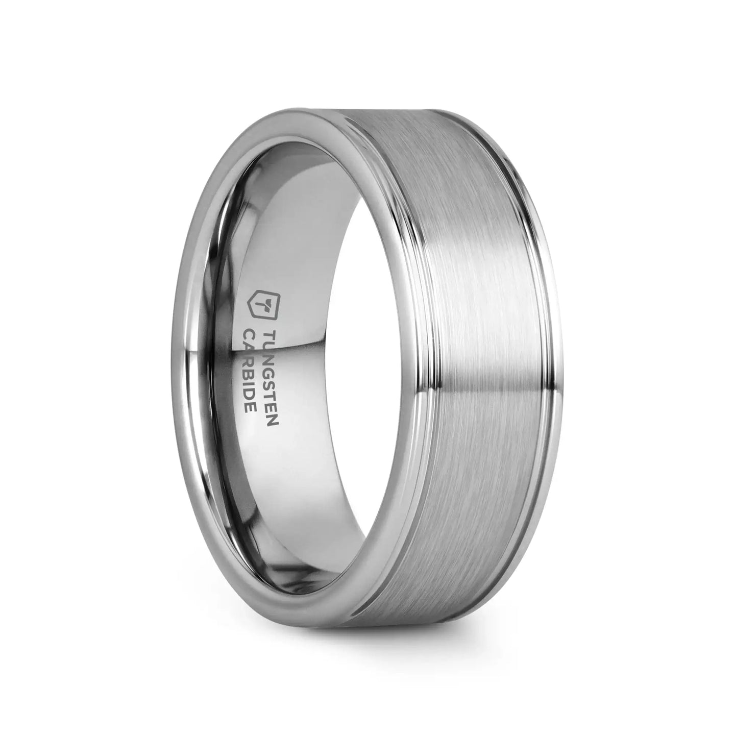 BRIDGEPORT Flat Satin Finish Tungsten Carbide Ring - 6mm - 10mm - Larson Jewelers
