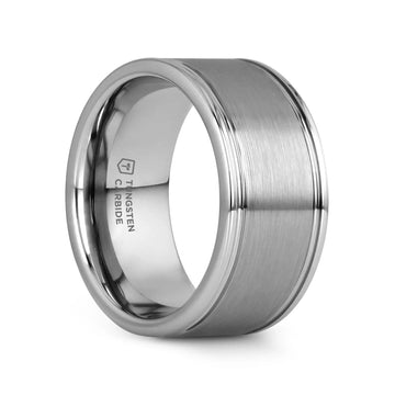 BRIDGEPORT Flat Satin Finish Tungsten Carbide Ring - 6mm - 10mm - Larson Jewelers