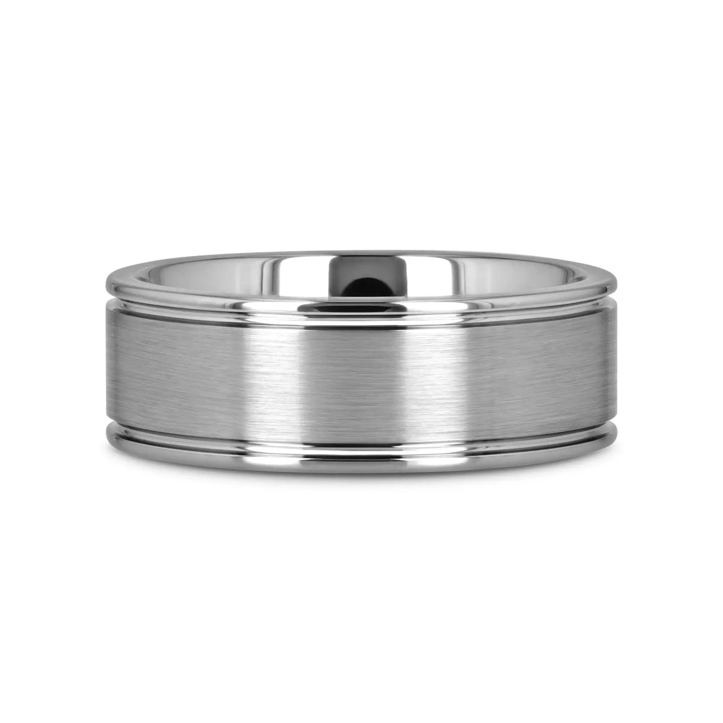 BRIDGEPORT Flat Satin Finish Tungsten Carbide Ring - 6mm - 10mm - Larson Jewelers