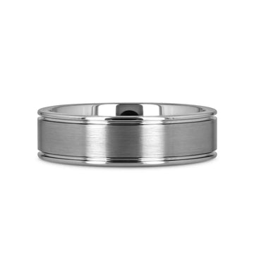 BRIDGEPORT Flat Satin Finish Tungsten Carbide Ring - 6mm - 10mm - Larson Jewelers