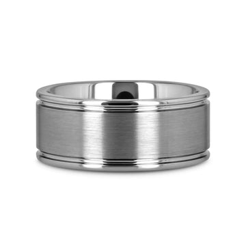 BRIDGEPORT Flat Satin Finish Tungsten Carbide Ring - 6mm - 10mm - Larson Jewelers
