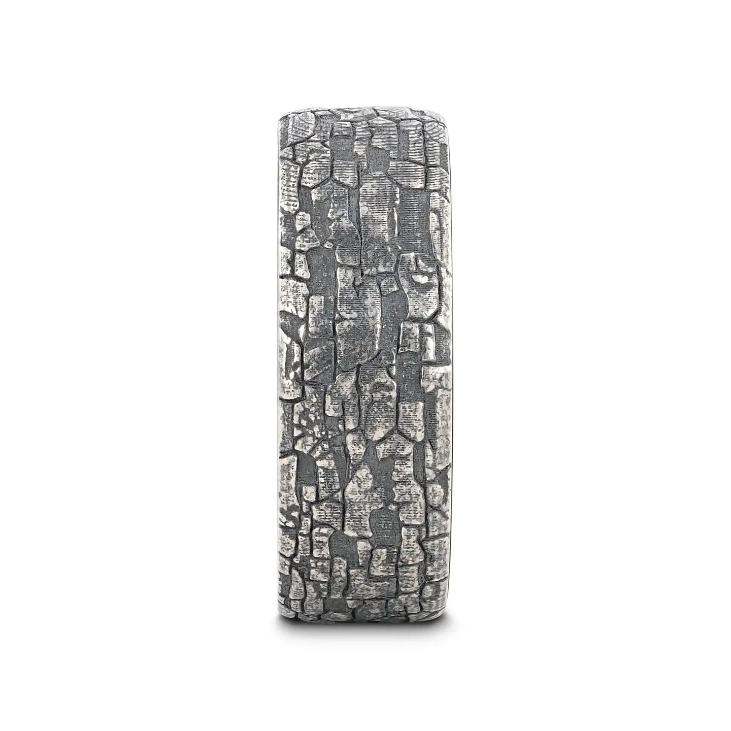 Front view showing the full-width grey stonework texture around the band