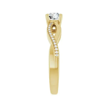 TALA 18K Yellow Gold Round Lab Grown Diamond Engagement Ring - Larson Jewelers