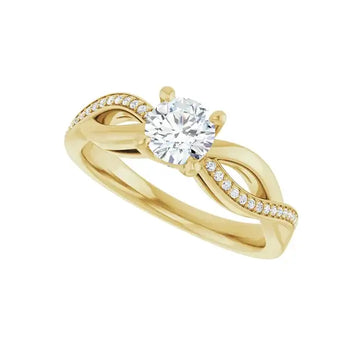 TALA 18K Yellow Gold Round Lab Grown Diamond Engagement Ring - Larson Jewelers