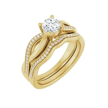 TALA 18K Yellow Gold Round Lab Grown Diamond Engagement Ring - Larson Jewelers
