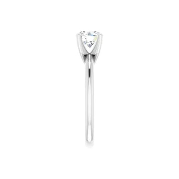 HANNAH Silver Round Lab Grown Diamond Solitaire Engagement Ring - Larson Jewelers