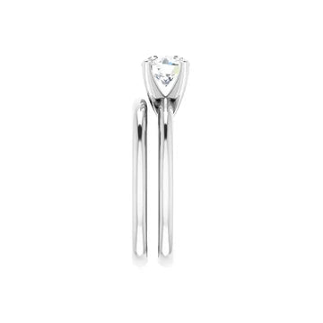 HANNAH Silver Round Lab Grown Diamond Solitaire Engagement Ring - Larson Jewelers