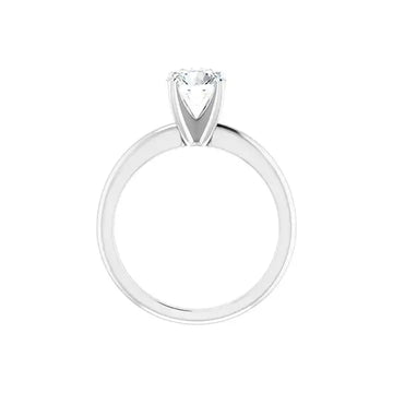 HANNAH Silver Round Lab Grown Diamond Solitaire Engagement Ring - Larson Jewelers