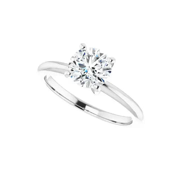 HANNAH Silver Round Lab Grown Diamond Solitaire Engagement Ring - Larson Jewelers