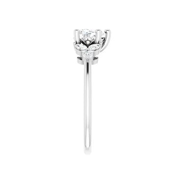 HAILEY 14K White Gold Pear Cut Lab Grown Diamond Engagement Ring - Larson Jewelers