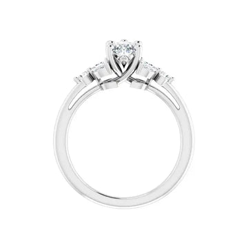 HAILEY 14K White Gold Pear Cut Lab Grown Diamond Engagement Ring - Larson Jewelers