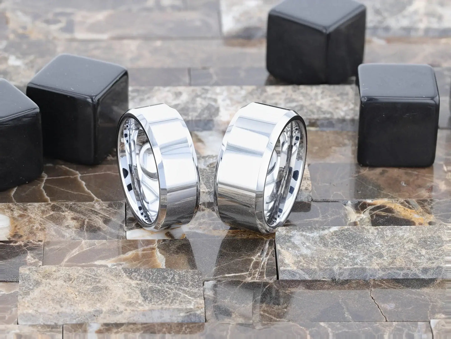 CORINTHIAN Beveled Tungsten Carbide Ring - 4mm - 12mm - Larson Jewelers