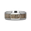 CARIBOU Polished Beveled Titanium Men's Wedding Band with Ombre Deer Antler Inlay - 8mm