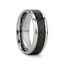 COLOSSEUM Black Carbon Fiber Inlay Titanium Wedding Band - 8mm