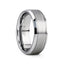 CRONUS Brushed Center with Polished Bevels Tungsten Wedding Band - 6mm & 8mm