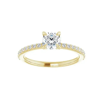 KIARA 18K Yellow Gold Round Lab Grown Diamond Engagement Ring - Larson Jewelers