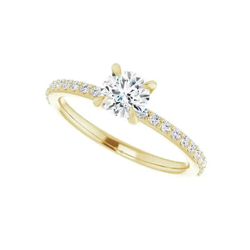 KIARA 18K Yellow Gold Round Lab Grown Diamond Engagement Ring - Larson Jewelers