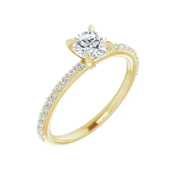 KIARA 18K Yellow Gold Round Lab Grown Diamond Engagement Ring - Larson Jewelers