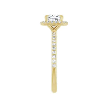 DAYSTAR 14K Yellow Gold Halo Cushion Lab Grown Diamond Engagement Ring - Larson Jewelers