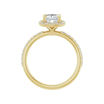 DAYSTAR 14K Yellow Gold Halo Cushion Lab Grown Diamond Engagement Ring - Larson Jewelers