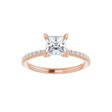 SADIE 14K Rose Gold Square Princess Cut Lab Grown Diamond Engagement Ring - Larson Jewelers