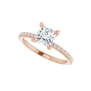 SADIE 14K Rose Gold Square Princess Cut Lab Grown Diamond Engagement Ring - Larson Jewelers