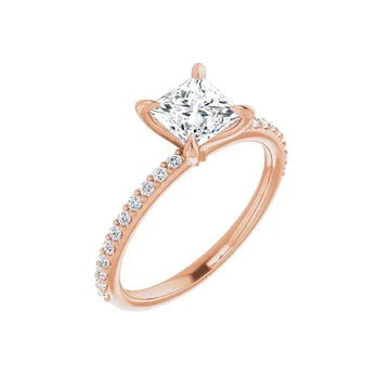 SADIE 14K Rose Gold Square Princess Cut Lab Grown Diamond Engagement Ring - Larson Jewelers