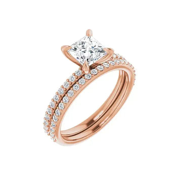 SADIE 14K Rose Gold Square Princess Cut Lab Grown Diamond Engagement Ring - Larson Jewelers