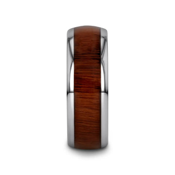 DALBERG Tungsten Carbide Rosewood Inlay Polished Finish Men’s Domed Wedding Ring - 8mm - Larson Jewelers