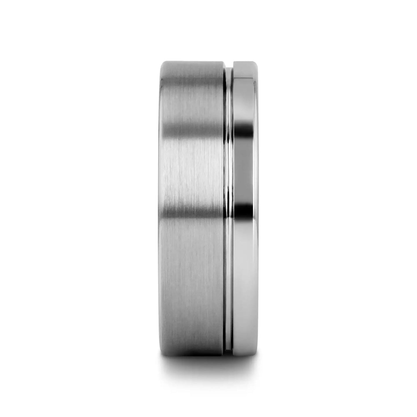 DALLAS Single Offset Groove Tungsten Ring – 8mm - Larson Jewelers