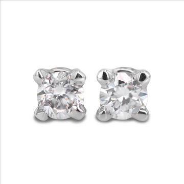 14K White Gold 1/4 Carat Lab Grown Diamond Earrings - Larson Jewelers