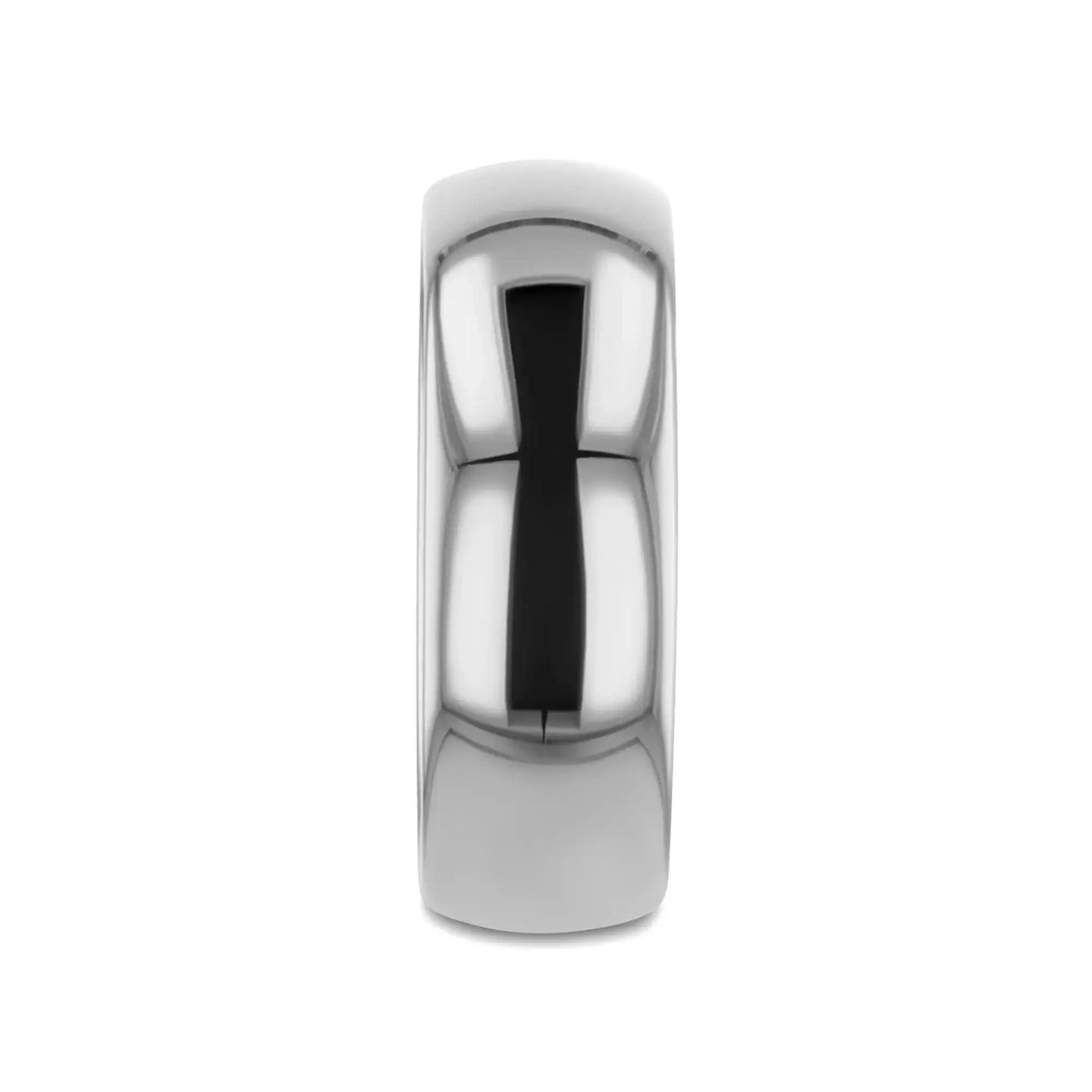 DOMINUS domed tungsten carbide ring, side profile highlighting rounded edges