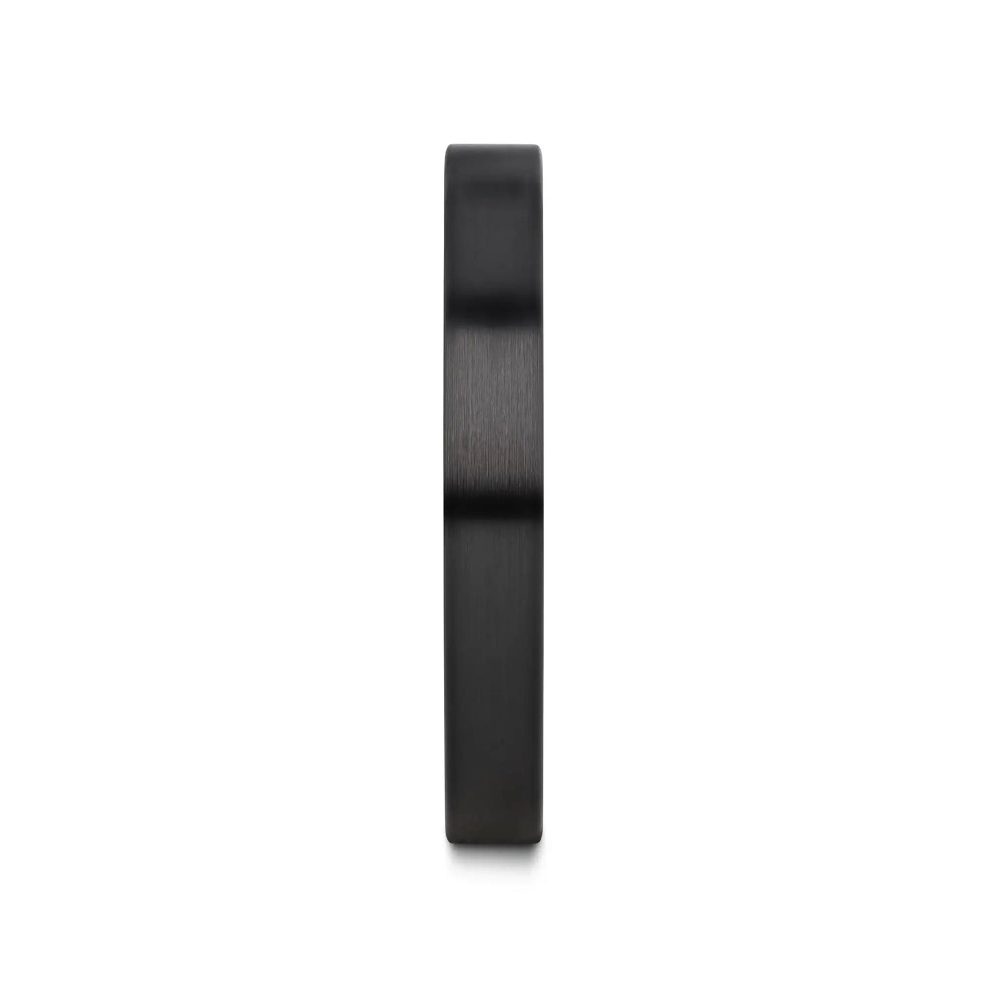DRAKON Flat Pipe Cut Brush Finished Black Ceramic Wedding Band - 2mm - 12mm - Larson Jewelers