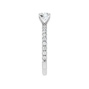 AMELIA 14K White Gold Round Lab Grown Diamond French-Set Engagement Ring