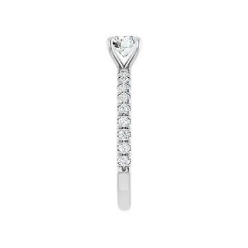 AMELIA 14K White Gold Round Lab Grown Diamond French-Set Engagement Ring - Larson Jewelers
