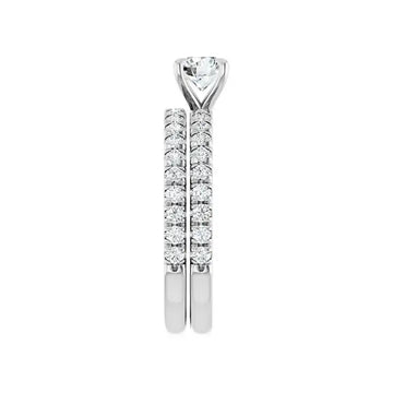 AMELIA 14K White Gold Round Lab Grown Diamond French-Set Engagement Ring - Larson Jewelers