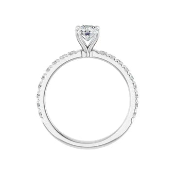 AMELIA 14K White Gold Round Lab Grown Diamond French-Set Engagement Ring - Larson Jewelers