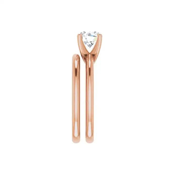 HANNAH 14K Rose Gold Round Lab Grown Diamond Solitaire Engagement Ring - Larson Jewelers