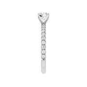 AMELIA 18K White Gold Round Lab Grown Diamond French-Set Engagement Ring
