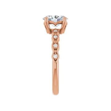 GIANNA 14K Rose Gold Oval Lab Grown Diamond Engagement Ring - Larson Jewelers